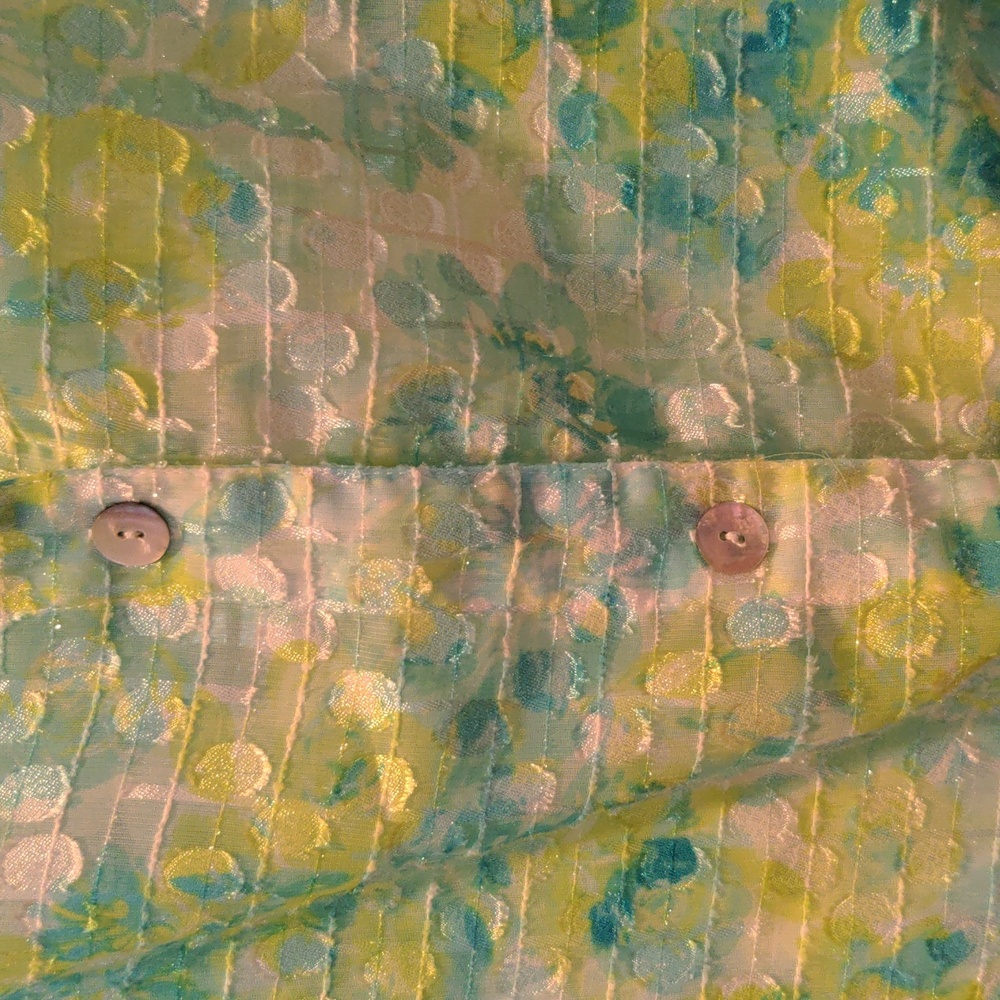 Nwot Ruby Rd Sz 12 Sheer Shimmery Button Front Ro… - image 5